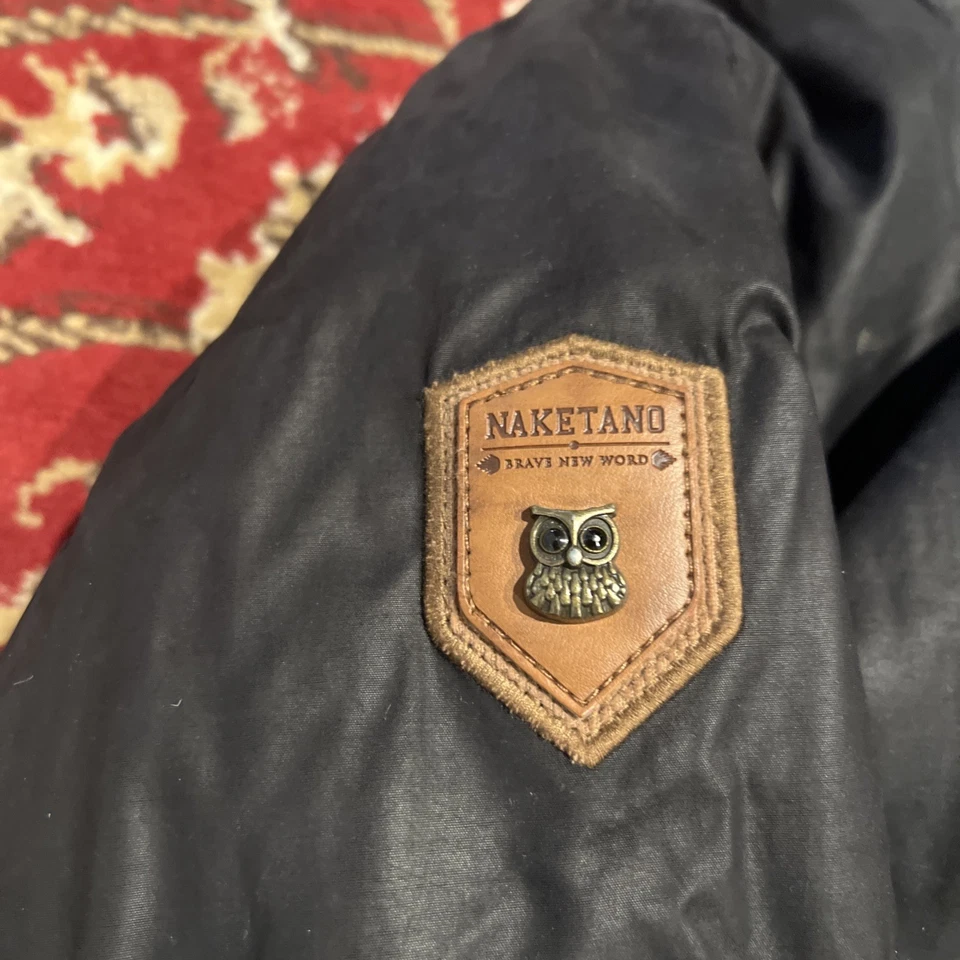 Chaqueta Bomber NAKETANO Mujer Talla M Azul Poliéster Cremallera Completa Puños Acanalados Con Capucha Foto 2 de 4