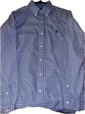 Ralph Lauren Shirt Men's Large Button Down Long Sleeve Oxford Classic Blue p