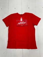 Liverpool F.C Solid Red Champion Print Short Sleeve T Shirt Mens Size Medium