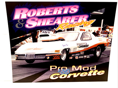 1999 IHRA GARY SHEARER 1963 SPLIT WINDOW CORVETTE PRO MOD DRAG RACING POSTCARD