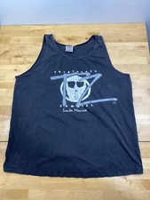 Vintage Tank Top Mens L Black Triatlete Zombies Santa Monica Made in USA 10132