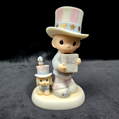 Precious Moments God Bless America Uncle Sam USA July 4th Figurine 102938R EUC