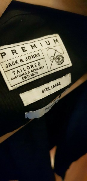 Jack Jones camisa negra L una puesta Hemd shirt chemise hoher Neupreis camiccia