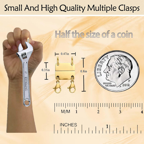 Qulltk Necklace Clasp Layering Jewelry Clasp 18K Gold and Silver Separator for S - Picture 3 of 12