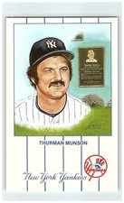 1990 #3 Thurman Munson C Postcard Ny Yankees Susan Rini Monument Park Series 1
