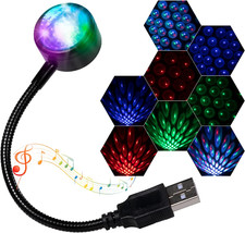 USB Star Projector Night Light, Adjustable Car Roof Lights, 4 Colors  9 Functio