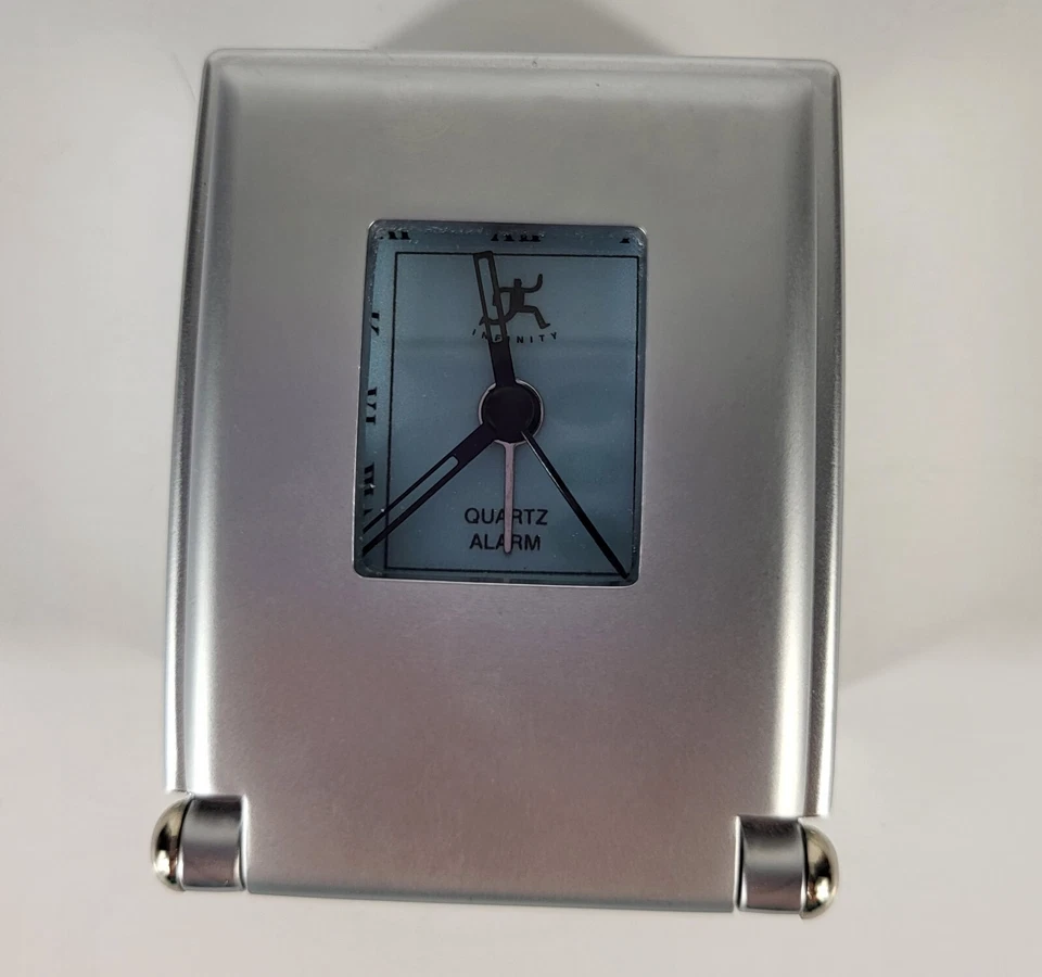 Small Alarm Clock Travel or Desk Stylish Silver Infinity Brand 2 Inch - Image 4 of 4