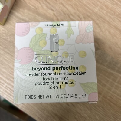 Clinique Beyond Perfecting Powder Foundation + Concealer 15 Beige Cover Makeup