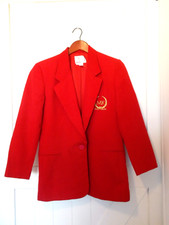 VTG Mary Kay Embroidered 1 Button Blazer Jacket Women's Size 6P Shoulder Pads
