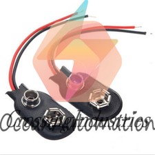 50Pcs Snap on 9V Battery Holder Clip Connector Hard Shell 10CM Cable Lead