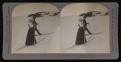 May Day sport - skiing on the mountain-side, Haukeli-Saeter, Norway 1906