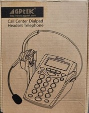 AGPtek Call Center Dialpad Corded Headset Telephone w/ Tone Dial Key Pad REDIAL