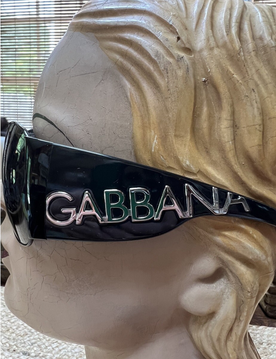 DOLCE＆GABBANA D&G イール レザー　size 46 NAVY Vintage Dolce & Gabbana BLACK and SILVER D-O-L-C-E Sunglasses DG