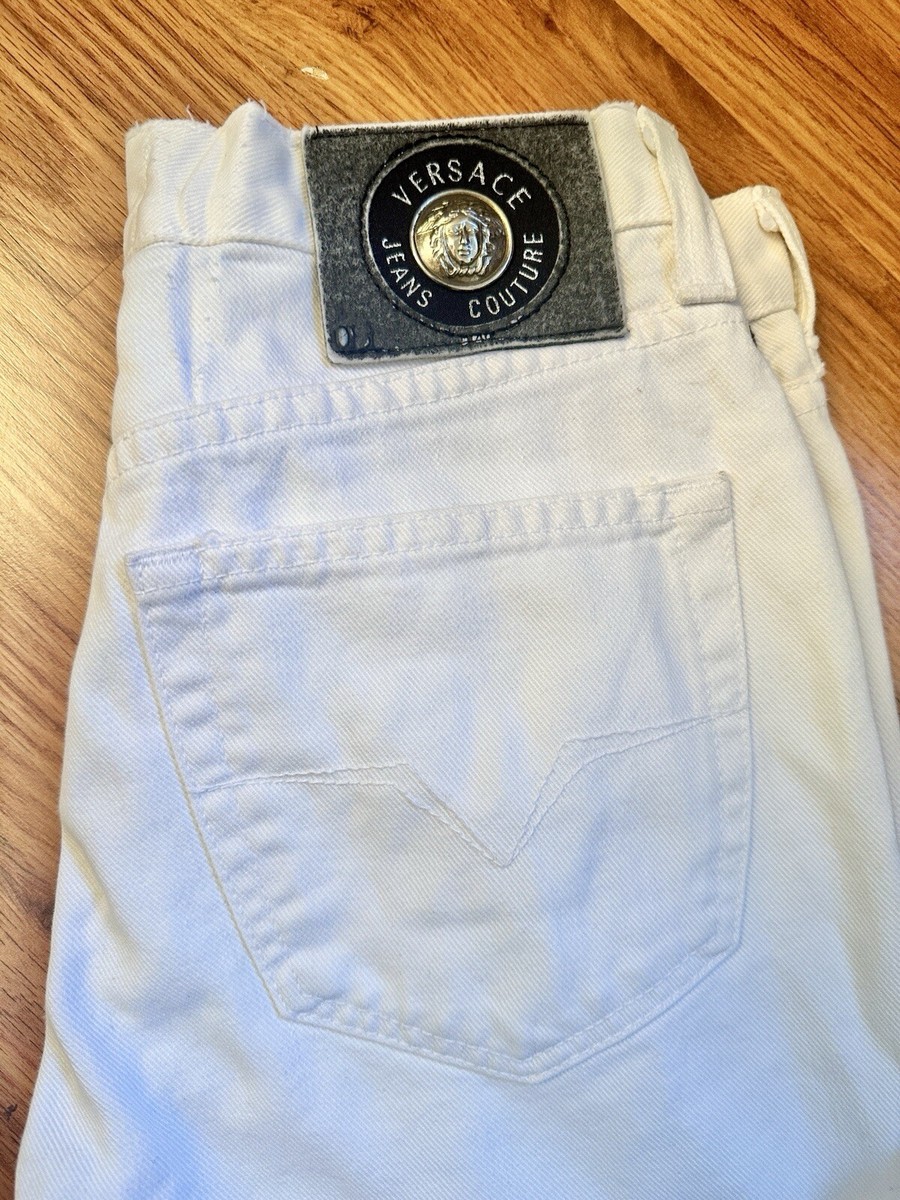 【送料&関税込】Versace White Jeans Vintage VERSACE JEANS COUTURE White Jeans Sz 29 Logo Medusa