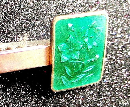 VINTAGE 1960er STERLING - BASSE-TAILLE EMAILLE FLORAL KRAWATTENKLAMMER - JAPAN - Bild 2 von 4