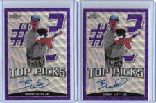 2019 Leaf Metal BOBBY WITT JR. Top Picks Purple Wave Prismatic Auto RC/15 Royals