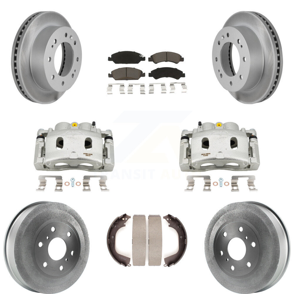High-Performance Front Rear Disc Brake Caliper Coated Rotors Drums Ceramic Pads Kit For Enhanced Stopping Power and Durability