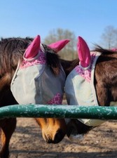 Horse Fly Mask With Ears & forelock pull through 