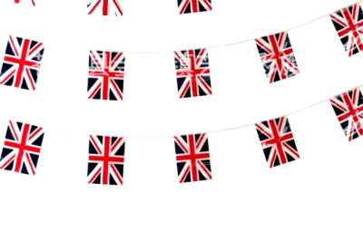 PE 20 Flaggen doppelseitig Kunststoff Union Jack Wimpel Flagge Girlande 10m (32,8ft)