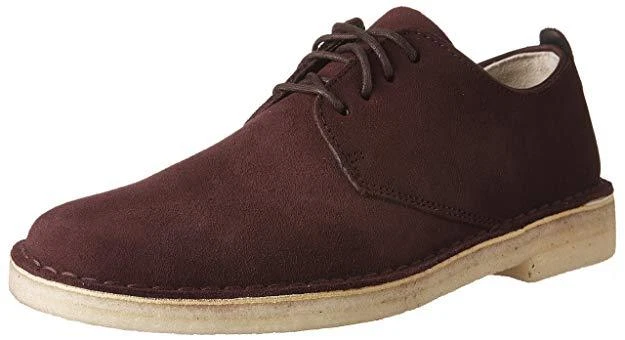 Oxford de gamuza borgoña CLARKS Desert London para hombre Foto 3 de 4