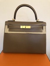 Hermes Kelly 28 Etoupe With Gold Hardware Bnwt