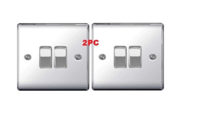 2 Stück Alpine Chrom 10 A 2 Gang 2-Wege Lichtschalter X1