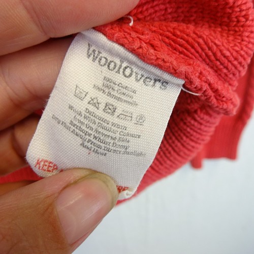 Woolovers Jumper Womens Medium Red Cable Knit Chunky Sweater 100% Cotton - Picture 4 of 5