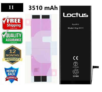 iPhone 11 3510mAh High Capacity Replacement Battery A2111 A2221 A2223 LOCTUS New
