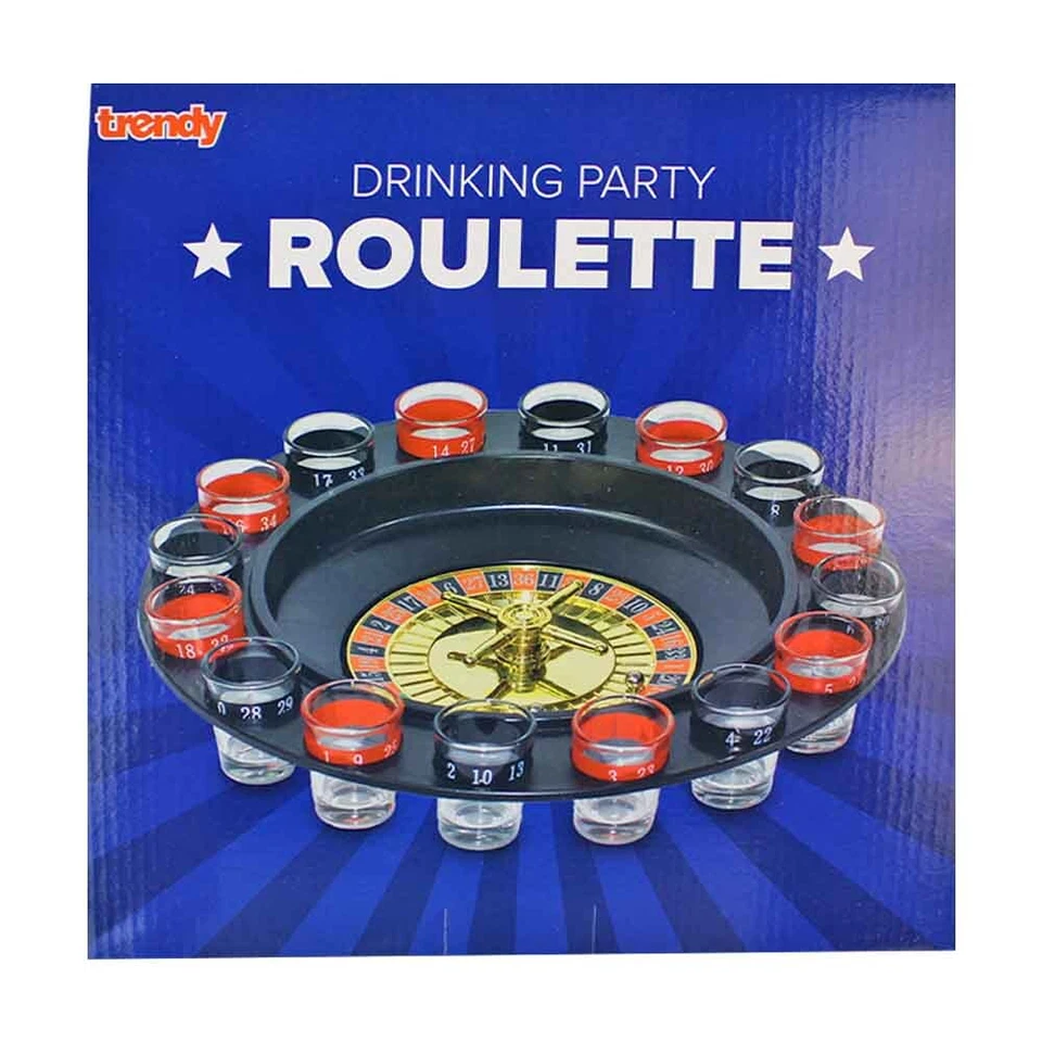 Roulette Trinkspiel mit Shotgläsern - ca. 30 cm Partyspiel für Erwachsene - Bild 2 von 4