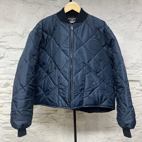 Vintage Golden Fleece Boxy Quilted Nylon Mens XL Jacket Blue Made in USA Workwear