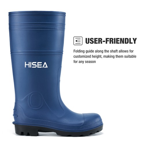 HISEA Men Folding Rain Boots Waterproof Anti-Slip Garden Hunting Work Knee Boots - Picture 46 of 53