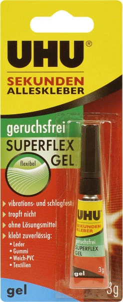 UHU Sekundenkleber Alleskleber, geruchsfrei Superflex Gel 3 g 45565
