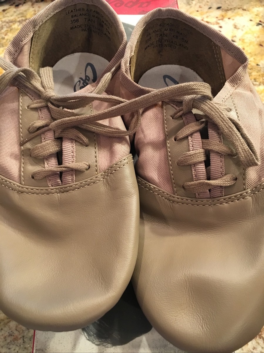 Tan Jazz/Swing Dance Shoes Leather/Canvas Sz 5M | eBay
