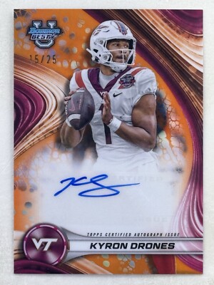 Kyron Drones 2024 Bowman's Best University Orange Refractor Auto /25 #BOA-KD VT