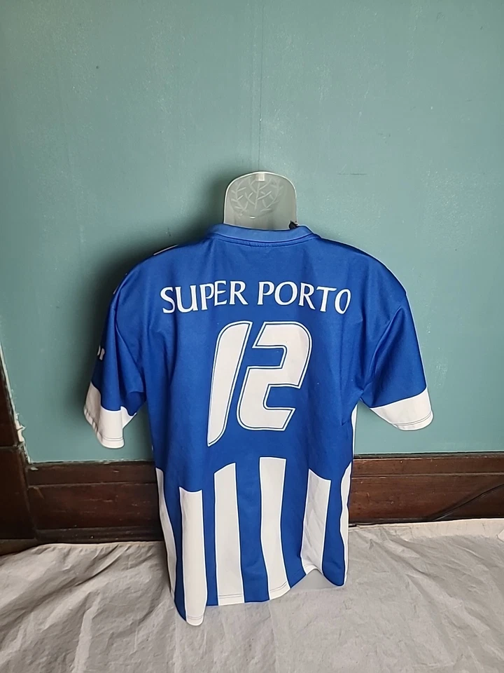 Camiseta deportiva réplica de fútbol Super Porto Dri-Fit para hombre talla grande L azul blanco  Foto 3 de 4