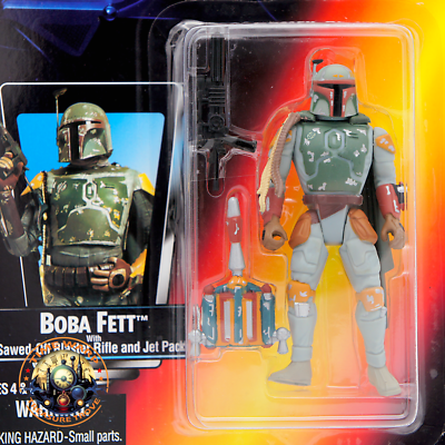 Figurine Star Wars Power Of The Force II – Boba Fett (points Sur Main) – Kenner 1995 – Carte Rouge MOC