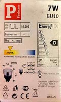 Paulmann 882.27 Esl Glasreflektorlampe 7W GU10 Warmweiß 2700K Energiesparbirne