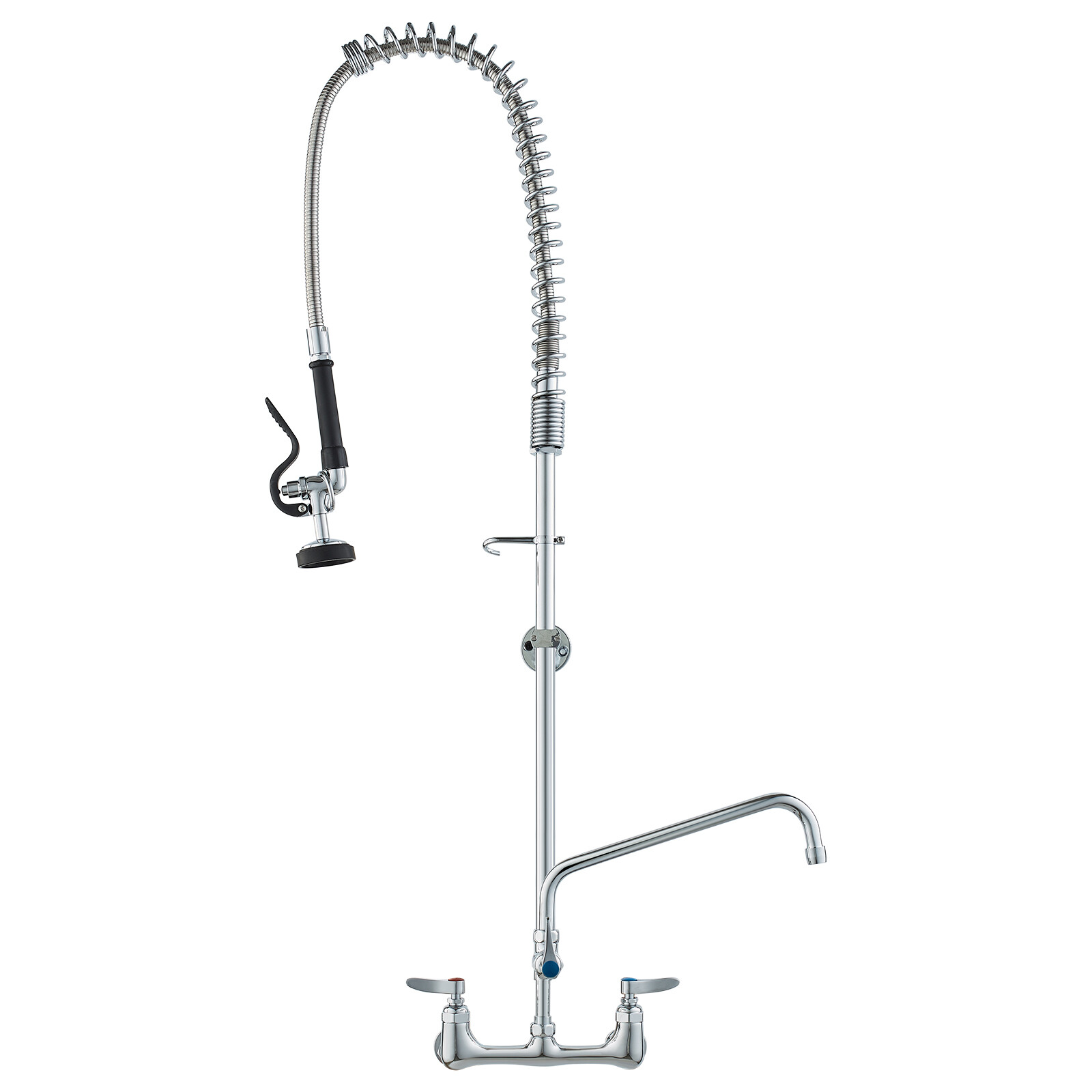 Robinet d'évier commercial VEVOR en laiton massif chromé avec douchette suspendue 1180mm