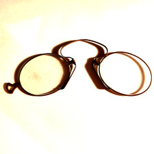 Antique Vintage Spectacles Glasses Nose Clip Mount 1900-1920's