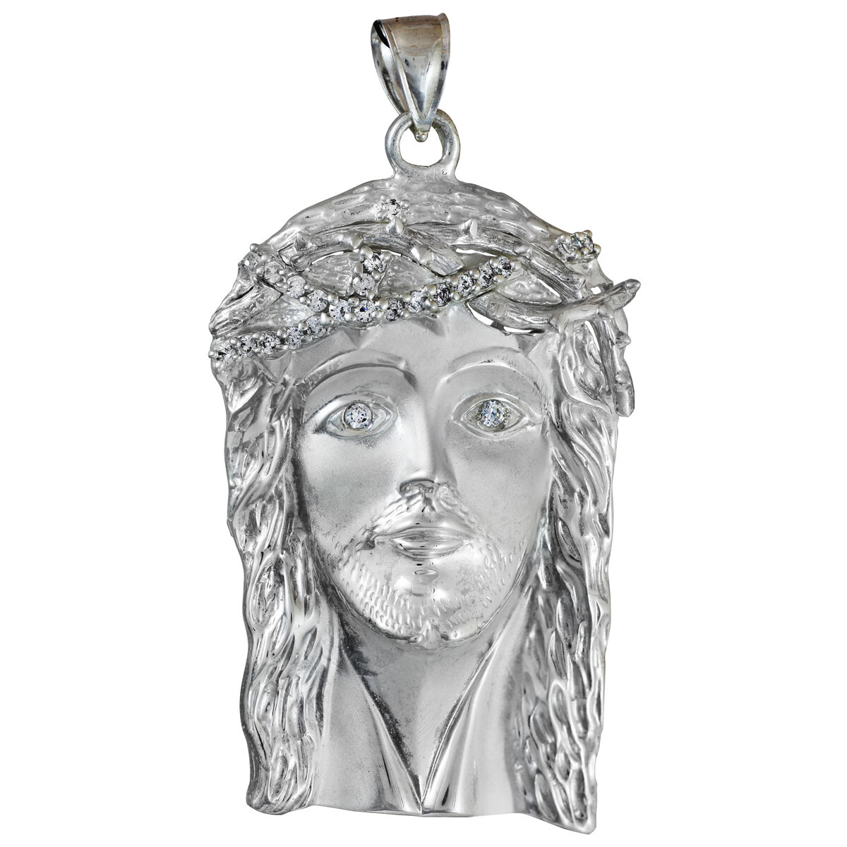 送料税込【King Ice】.925 Sterling Silver Masked Jesus★ 925 Sterling Silver Iced-out Jesus Face CZ Pendant (L) | eBay