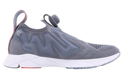 REEBOK Pump Supreme Engine Low-Top Mesh Slip-On Sneakers NO LACES Gray US 9 NIB!