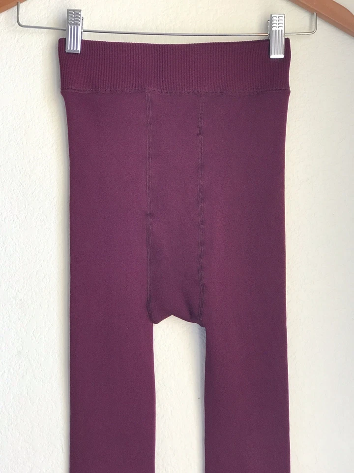 Medias Vince Camuto Borgoña Cálidas Sin Pies Forradas de Terciopelo Talla Mediana a Grande Foto 3 de 4