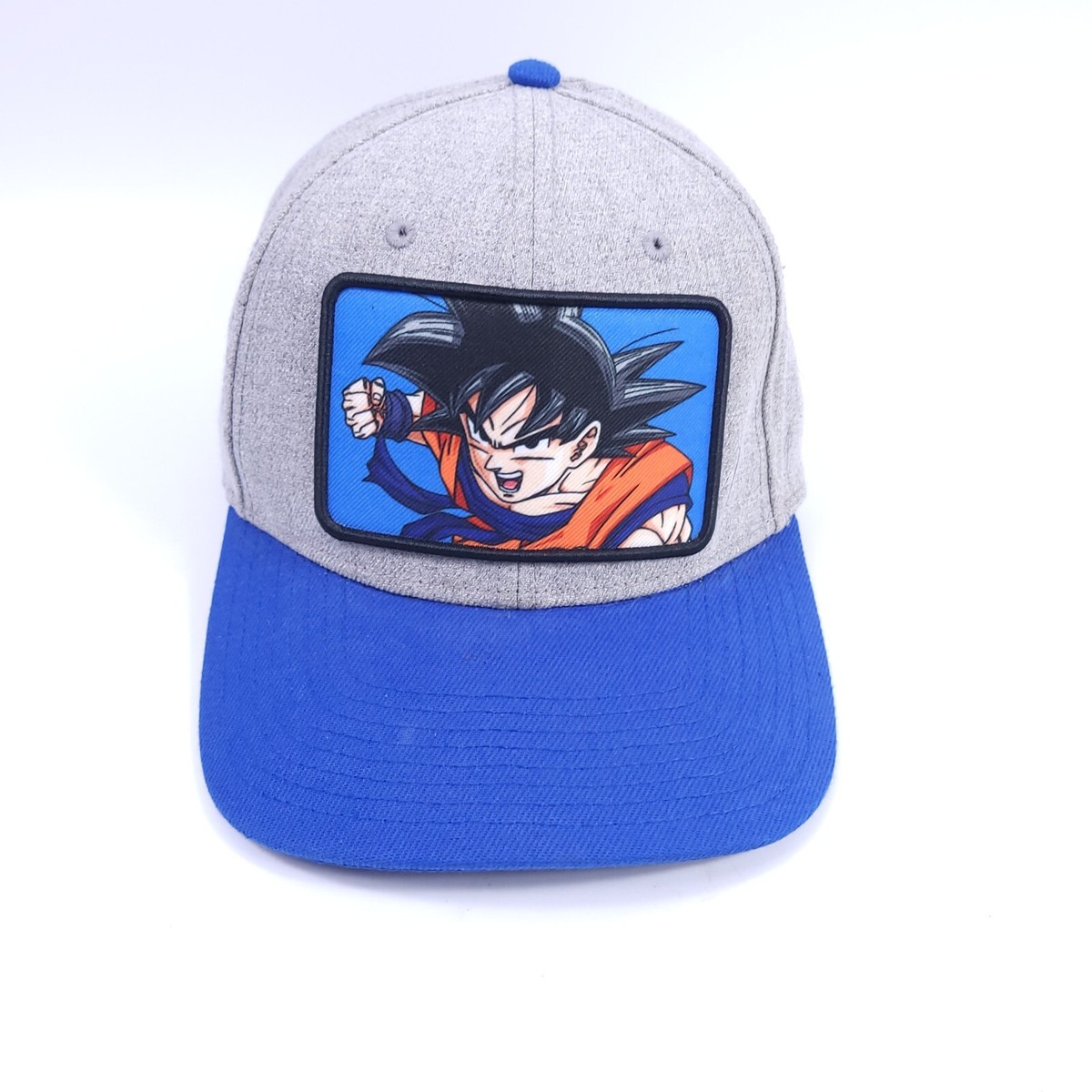 Dragon Ball Z Goku Snapback Hat Gray & Blue Patch Logo Adjustable