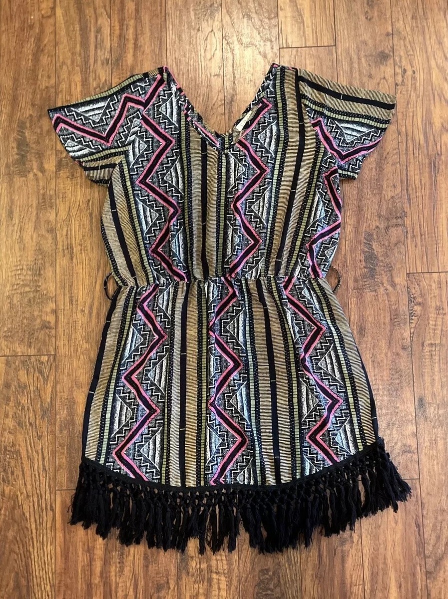 boho chic fringe dress Brown Fringe Maxi Dress * Organic Cotton Boho Tassel Goddess Dress