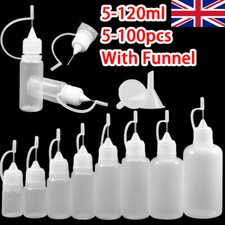 5-120ml Needle Tip Dropper Plastic Bottle Empty Squeezable Liquid Oil Craft UK