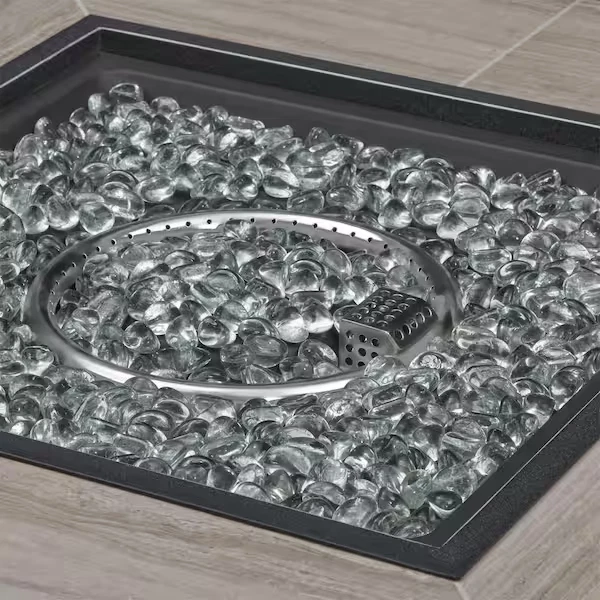 Hearth 39.96 in W 55000 Btu Black Steel Propane Outdoor Fire Pit with Fire Glass - Image 3 of 4