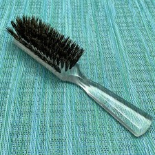 Vtg Owens Lucite Clear Handle Hairbrush Brush Slight Flaw Scratch In Handle USA