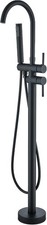 Freestanding Bathtub Faucet Matte Black Floor Tub Filler Hand Shower