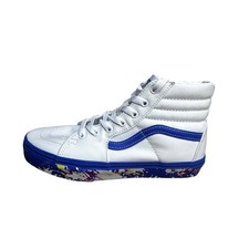 Vans Uy SK8-Hi Top Shoes Youth Sz 5 White Blue Paint Splatter Sneakers -New