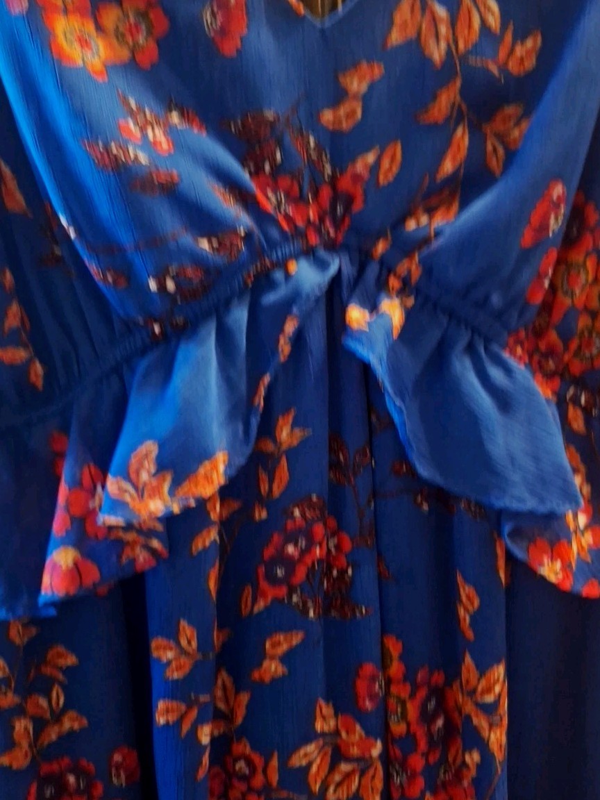 Women's Pretty Signature Studios  Dress Comfy-Flowing Blue-Orange Colors Casual View 2